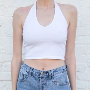 Brandy Melville White Halter Top One Size